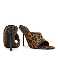 WETKISS Mules pour femmes à talon haut, à bout ouvert, à bride large, motif léopard, sexy, pour soirée, vente en gros, personnalisables, à prix abordable