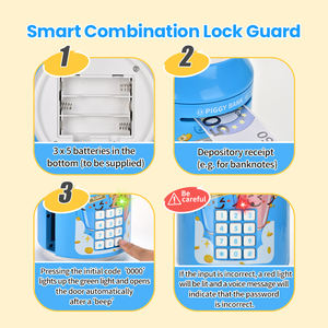 Tirelire ATM avec serrure à code, lumières, musique, design de canette de boisson, boîte à monnaie électronique pour enfants, éducation financière - Product Image 4