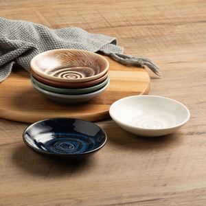 Underglaze Color Ceramic Soy <b>Sauce</b> & Vinegar Dish Hot Pot Seasoning Tableware Round Appetizer Dishes Porcelain Dipping Dishes - Product Image 3