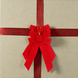 Lude Custom 9 ''lazo de cinta de terciopelo rojo de Navidad Lazo de cinta de regalo de moda <span class=keywords><strong>personalizado</strong></span> para <span class=keywords><strong>boda</strong></span> o vacaciones 10 unids/pack - Product Image 2