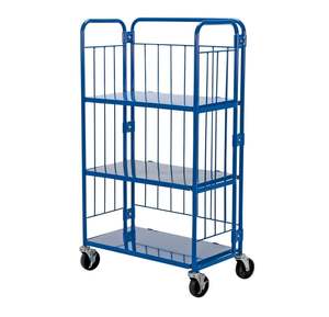 Chariot de <span class=keywords><strong>transport</strong></span> en acier galvanisé au zinc à trois côtés robuste avec un <span class=keywords><strong>service</strong></span> de roulement pliable d'une capacité de charge de 500kg - Product Image 3