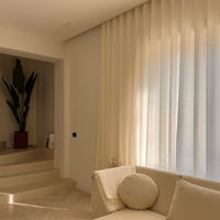Cortinas de Tul Texturizado de Algodón y Lino Personalizables, Cortinas con Ojales de Poliéster para Decoración del Hogar y Hoteles