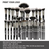 17 Buah Kit Kuas Rias Warna-warni 17 Buah Set Kuas Rias Wajah Pelangi Sintetis Warna Warni Premium Kabuki Blending