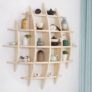 Cổ Trung Quốc Phong Cách Rắn Gỗ Treo Tường Lưu Trữ Giá Đa-Kho Báu Tủ Cho Chén Trà Bộ Hiển Thị Trong Nhà Phòng Khách - Product Image 2