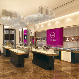 Agencement Intérieur Complet de Bijouterie de Luxe, Conception Personnalisée de Kiosque à Bijoux, Vitrine de Magasin de Détail, Agencement Intérieur de Bijouterie - Product Image 1