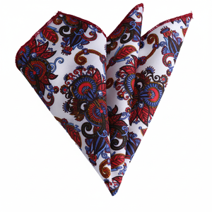 <b>Red</b> Blue Shawl Patterned Cotton Printed Collar <b>Handkerchief</b> - Product Image 2
