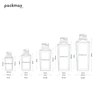 ขวด PETG ทรงเหลี่ยมไหล่เอียงแบบกำหนดเอง พร้อมฝาเกลียวและจุกใน – ขนาด 30-150 มล. สำหรับเอสเซนส์ โทนเนอร์ มอยเจอร์ไรเซอร์ – แบบขวดเปล่า - Product Image 6