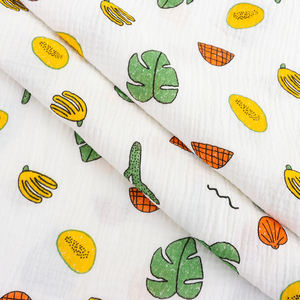 100% जैविक कपास की छपाई में दो झुर्रियों वाले मस्लिन कपड़े बुने वाले कपड़े के लिए बुने हुए कपड़े के बुलबुले कपड़े बुने हुए कपड़े - Product Image 3