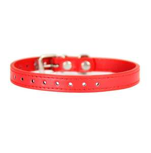 Haustierbedarf Einfarbige Hundehalsbänder aus PU-Leder für kleine Hunde oder Katzen als Hals-Accessoire - Product Image 5