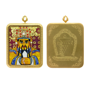 Collar de recuerdo con colgante retro de Tangka dibujado a mano del Quinto Señor Dragón - Product Image 1