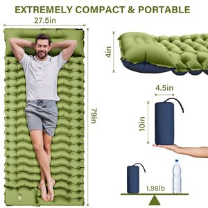 Colchón de aire autoinflable, alfombrilla de dormir para acampar impermeable ultraligera, alfombrilla de Camping inflable portátil - Product Image 6