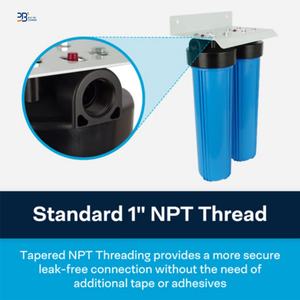 ระบบกรองน้ำสำหรับบ้านทั้ง2ขั้นตอน4.5บ้านสีฟ้าขนาดใหญ่20นิ้ว "* 20" พร้อมตัวกรองคาร์บอน PP + 5ไมครอนและกระดานแขวน - Product Image 4