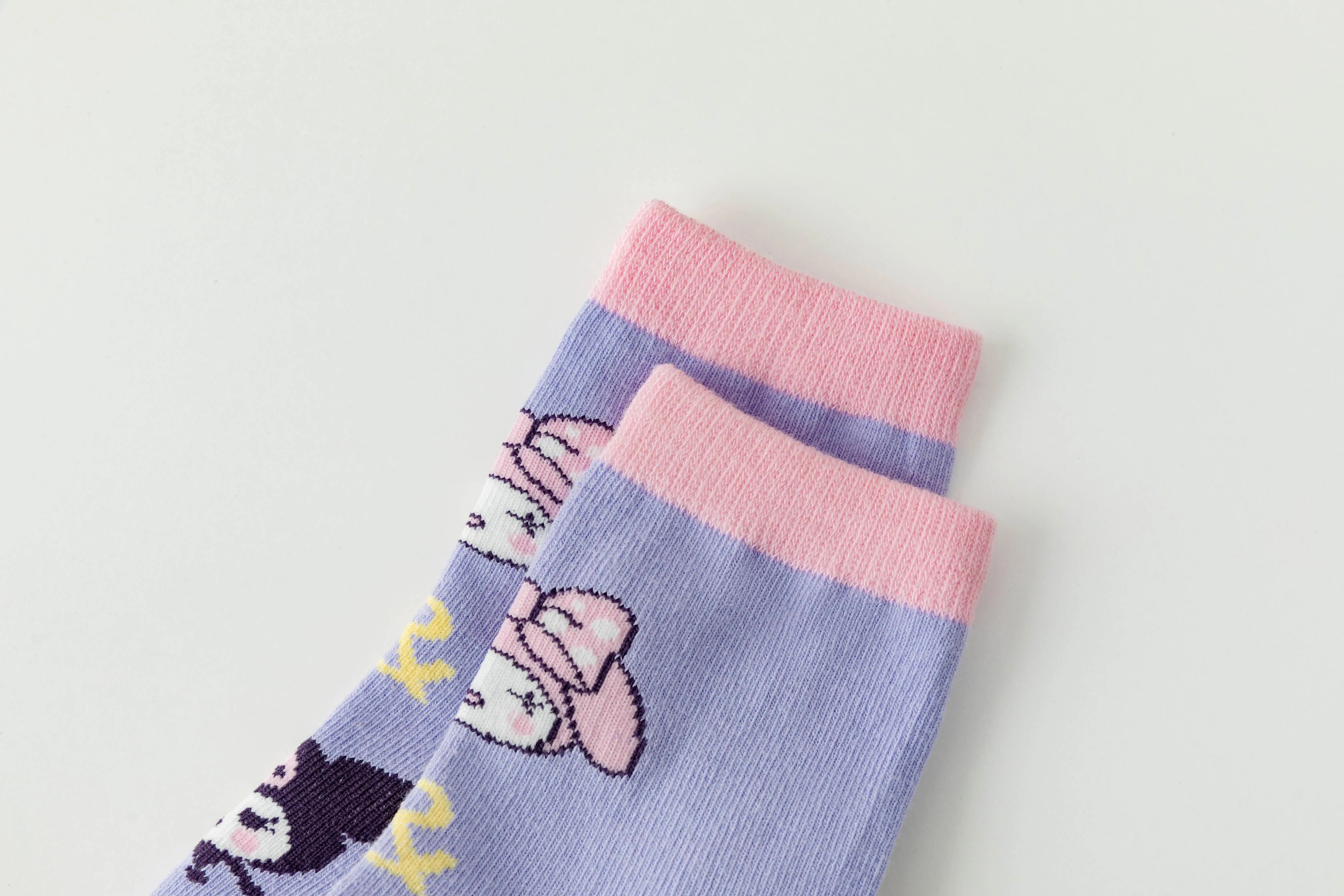 Wholesale Custom Unisex Children's Cute Straight Cotton Socks Breathable Funny Cartoon Knitted Crew Casual for Kids