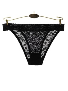 Tangas <span class=keywords><strong>de</strong></span> encaje transparentes sexys para mujer al por mayor, <span class=keywords><strong>de</strong></span> talle bajo, tejidas con decoración <span class=keywords><strong>de</strong></span> orificios, teñidas lisas - Product Image 4