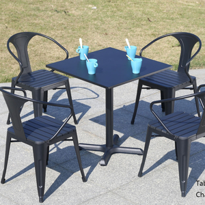 Awt007b Kim Loại 70Cm Bàn Vuông Và Nhôm Nhựa Gỗ Ghế 4 Người Cho Ngoài Trời Vườn Cà Phê Cửa Hàng Giải Trí Đồ Nội Thất - Product Image 2