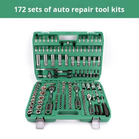 Juego de Herramientas de Trinquete de Acero Cromado de 172 Piezas para Uso Profesional Automotriz, con Estuche Rígido, Venta al por Mayor OEM