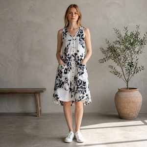 Floral Print Sleeveless O-Neck Rayon Plus Size Natural Waist Beach Ankle-Length <b>Loose</b> Casual Summer Women's <b>Dress</b> - Product Image 1