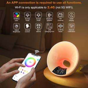 EDUP nóng bán thông minh thức dậy Đồng hồ điện tử đồng hồ thức dậy ánh sáng tự nhiên mặt trời mọc Đồng hồ báo thức đài phát thanh - Product Image 5