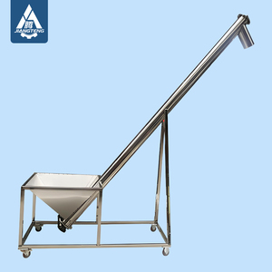 Convoyeur à vis vertical personnalisé d'usine standard sanitaire 3-A pour le transport de céréales et de sucre avec trémie - Product Image 1