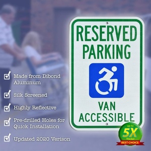 Señal de tráfico Securun al por mayor, permiso de estacionamiento de aluminio inoxidable duradero para personas discapacitadas, señal de advertencia de calle - Product Image 4