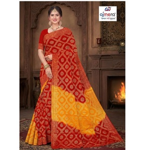 Traditional Party Wear Ajmera Cotton Printed <b>Saree</b> Elegant Soft Stylish Ethnic Fashion Collection Quick Dry All Seasons for - Product Image 3