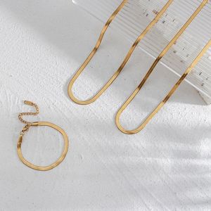 夏季复古经典批发18k镀金不锈钢链手链项链时尚饰品制造商 - Product Image 6