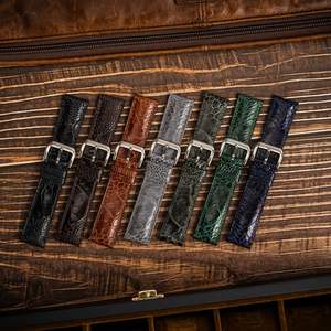 Correas de cocodrilo de lujo, bandas para reloj inteligente, tamaños de 20/22mm, cierre de hebilla de cuero transpirable, compatible directamente con el fabricante de Vietnam - Product Image 5