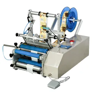 CH-50 Round Jar Label Applicator Semiautomatic Wine Bottle Labeling Machine For Conical Bottle