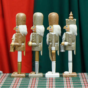 SW-312 <span class=keywords><strong>Casse</strong></span>-<span class=keywords><strong>Noisette</strong></span> Traditionnel en Bois Golden King 30cm pour Étagères et Tables de Noël Décoration Festive - Product Image 3