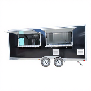 Best Selling 5m Fiberglass Fully Equipped Fast Food Commercial Food Truck Mobile Food Trailer Coffee Smoothie Bar <strong>BBQ</strong> 220V Black - Product Image 6