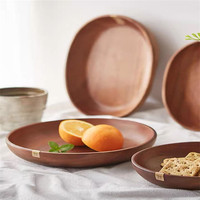 Plateau de service en bois pour la maison et la cuisine, ensemble de plateaux de service en bois pour le café, la nourriture, le petit-déjeuner, le dîner
