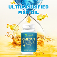 N24 Vente en gros Capsules de gelée d'huile de poisson Oméga 3 des grands fonds marins, Supplément d'huile marine riche en EPA et DHA pour le soutien de la santé cardiaque