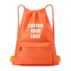 Custom Brand & Logo Wholesale Durable Gym <b>Drawstring</b> <b>Backpack</b>, Polyester Waterproof Unisex with Air Cushion Support Belt - Product Image 4