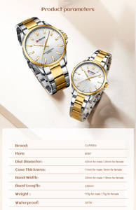 CURREN 9090 coppia orologio al quarzo regalo in acciaio orologio da polso da <span class=keywords><strong>uomo</strong></span> elegante da <span class=keywords><strong>uomo</strong></span> orologio da polso per le donne <span class=keywords><strong>san</strong></span> <span class=keywords><strong>valentino</strong></span> orologio regalo - Product Image 5