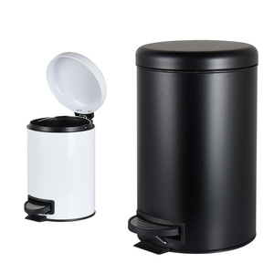 Poubelle ronde à pédale avec couvercle fermé en douceur Poubelle en acier inoxydable Poubelle pour la maison - Product Image 2