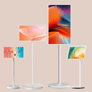 ทีวีพกพาสมาร์ททีวีระบบแอนดรอยด์ LED สีขาว ขนาด 32 นิ้ว จอสัมผัส HD พร้อมขาตั้งหมุนได้ แบตเตอรี่ในตัว ความละเอียด 1920*1080 สำหรับความบันเทิง - Product Image 2