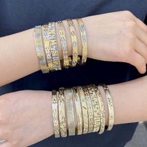 JXX Factory Wholesale Luxury <b>Bracelet</b> Hot Selling in North America 14k Gold-Plated Bangle Brass Jewelry for Women - Product Image 2