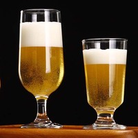 Verre à bière transparent en verre, coupe ovale sur pied, 301-400 ml, réutilisable pour vin, jus, cocktails, articles de bar