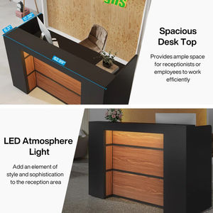 Mostrador de Recepción Rectangular |   Vitrinas Multiusos, Funciona como Estantería y Vitrina para Exhibición en Oficina o Comercio - Product Image 6