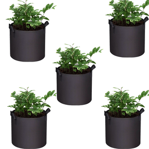 Sacs de culture <span class=keywords><strong>en</strong></span> tissu respirant de 20 gallons, lot de 5 - Pots pliables portables, gain de place pour les tentes de culture, les légumes, les fruits et les arbres - Product Image 1