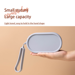Custom Waterproof Silicone Makeup <b>Bag</b> Travel Cosmetic Pouch Soft Makeup <b>Vanity</b> <b>Bag</b> Portable Toiletry Organizer OEM ODM - Product Image 3