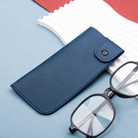 Étui à lunettes en PU multicolore avec bouton-pression, pochette de protection souple pour lunettes, sac de rangement portable pour lunettes de soleil