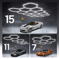 Plafonnier hexagonal de qualité commerciale, système d'éclairage LED pour atelier, 5000K, 100lm/W, haute luminosité pour garage de réparation automobile, AC220V