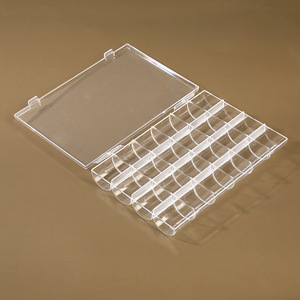 PS 24 Grid Storage Box 168x117x20mm Wholesale Bulk Transparent Plastic Organizer For Beads, Hardware &amp; Jewelry - Product Image 3