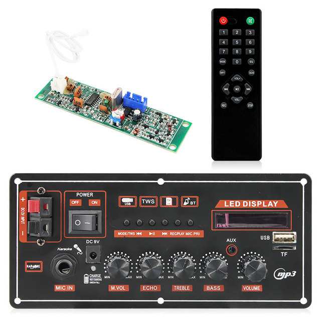VIRE 7.4V 2*10W Stereo Audio Amplifier Board Usb Radio Bluetooth Mp3 Module