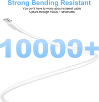 Kabel Tipe C ke Tipe C 2 Meter, Daya Tahan Tekuk 10000+ Kali Lipat, PVC Tahan Tekuk, Kabel Data Pengisian Cepat untuk Smartphone Laptop