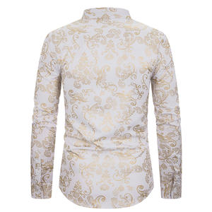 ファンシーとトレンディ長袖シャツカジュアルゴールド花柄男性 - Product Image 6
