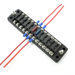 12V 4 blok kotak Relay 5 Slot ATC/ATO Blade Fuse 40A Slot Relay