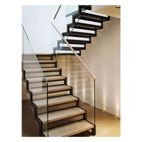 Escalier moderne en acier à double poutre en zigzag, escalier à double poutre en Z