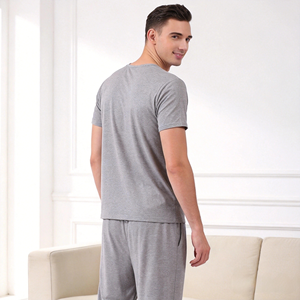 Hot Sale Organic Bamboo Fiber Men's Home <b>Suit</b> Bamboo Sleepwear Soft Bamboo Loungewear Plus Size Homewear <b>Pajama</b> <b>Suit</b> Manufacture - Product Image 3